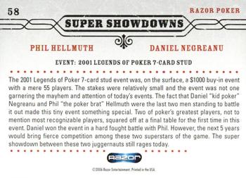 2006 Razor Poker #58 Phil Hellmuth / Daniel Negreanu Back